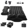Car Air Mattress, Inflatable Back Seat Car Camping Mattress, Flocking Travel Beds, Durable Portable Sleeping Pad with Air Pump, 2 Pillows, Nozzle