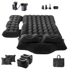 Car Air Mattress, Inflatable Back Seat Car Camping Mattress, Flocking Travel Beds, Durable Portable Sleeping Pad with Air Pump, 2 Pillows, Nozzle
