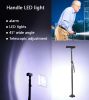 Collapsible Adjustable Height Cane With LED Light Alert Button Walking Stick