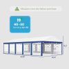 16.5' x 33' Large Party Tent, Heavy Duty Outdoor Canopy Tent with Removable Sidewalls, 10 Windows, Blue