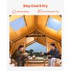 Inflatable Tents for Camping, 8-12 Person Easy Setup Blow up Tent with Hand Pump, 4 Season Luxury Glamping Tent with 2 Skylights, Canopy, Stove Jack