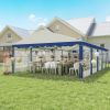 16.5' x 33' Large Party Tent, Heavy Duty Outdoor Canopy Tent with Removable Sidewalls, 10 Windows, Blue