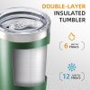 20 oz Tumbler Bulk with Lid Stainless Steel Insulated Tumblers Double Wall Vacuum Coffee Mug Powder Coated Tumbler Cups for Cold and Hot Drinks
