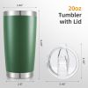 20 oz Tumbler Bulk with Lid Stainless Steel Insulated Tumblers Double Wall Vacuum Coffee Mug Powder Coated Tumbler Cups for Cold and Hot Drinks