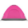 3-4 Person Camping Dome Tent Pink