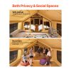 Inflatable Tents for Camping, 8-12 Person Easy Setup Blow up Tent with Hand Pump, 4 Season Luxury Glamping Tent with 2 Skylights, Canopy, Stove Jack
