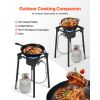 Single Burner Outdoor Propane Gas Stove, 100,000 BTU Propane LPG Gas Camping Stove, Heavy Duty Carbon Steel Outdoor Cooker