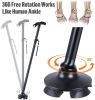 LED Walking Stick Cane Safety All Terrain Pivoting Base Folding Cane Travel