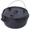 Pre-Seasoned Cast Iron Dutch Oven With Skillet Lid, Outdoor Camping Deep Pot for Camping Fireplace Cooking BBQ Baking Campfire, With Iron Pot Rack