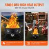 Propane Fire Pit, 24-Inch Diameter Outdoor Portable Gas Fire Pit with Cover & Lava Rocks, Adjustable Flame Height Camping Firepit for Heating