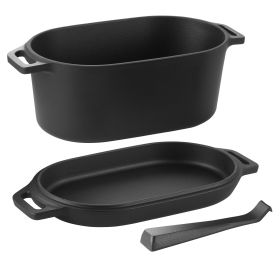 Enameled Cast Iron Dutch Oven, 3.5 Quart Pot with Lid and Dual Handles, Heavy-Duty Durable Cookware Pan, Oven Induction Compatible up to 500Fahrenheit
