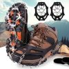 Shoe Ice Claws, Traction Shoe Nails, Ice and Snow Grip Straps with 19 Stainless Steel Nails, Shoe Claws Anti-Slip Boot Nails, Suitable for Walking