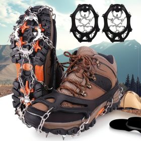 Shoe Ice Claws, Traction Shoe Nails, Ice and Snow Grip Straps with 19 Stainless Steel Nails, Shoe Claws Anti-Slip Boot Nails, Suitable for Walking (Model: M)