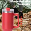40oz large capacity tumbler, With Handle And Straw Lid